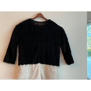 Hazel Hazel Black/Cream Sweater/Cardigan/Coat Size L NWT